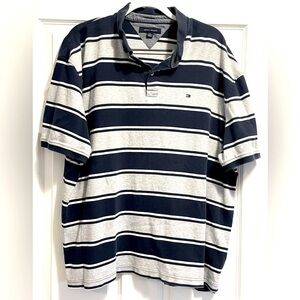 Tommy Hilfiger Men’s Polo Shirt Shirt Sleeves Navy Grey Size XXL